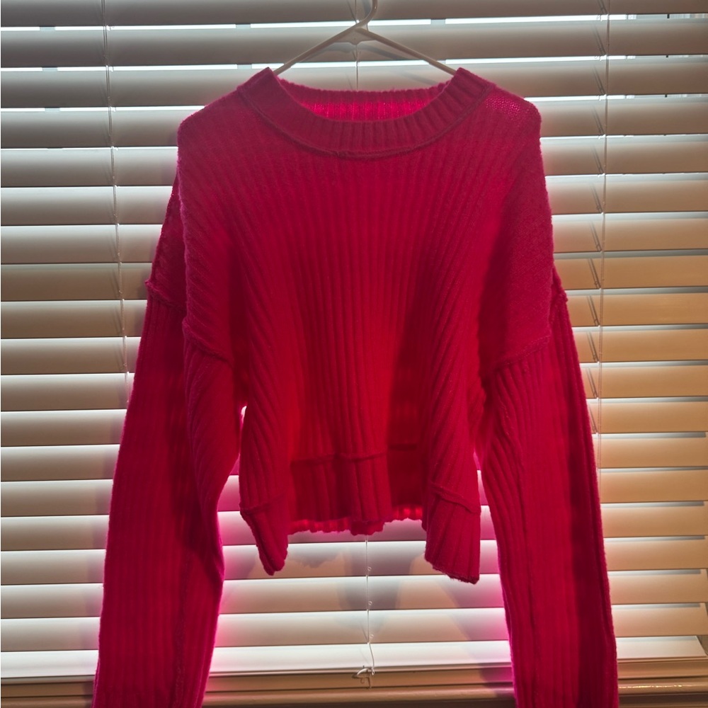 Hot Pink Ribbed Sweater